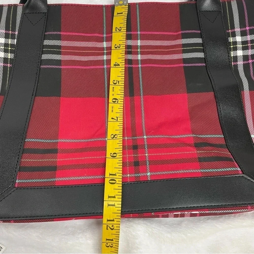 Victoria’s Secret Tote Bag Red and Black Plaid - Picture 5 of 10
